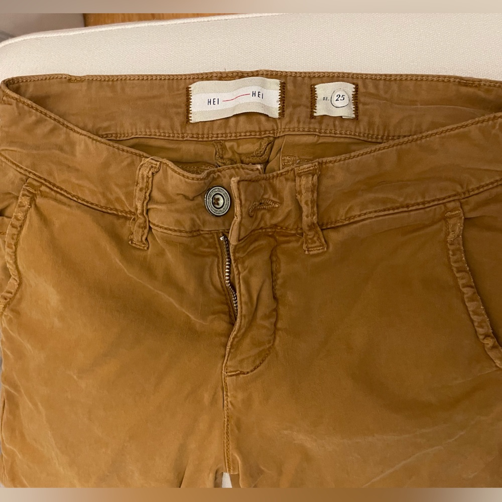Anthropologie HEI HEI camel skinny mid rise pant